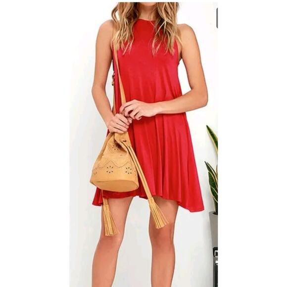 Lulus Dresses & Skirts - Lulus Red Sleeveless Swing Dress Size M NWT